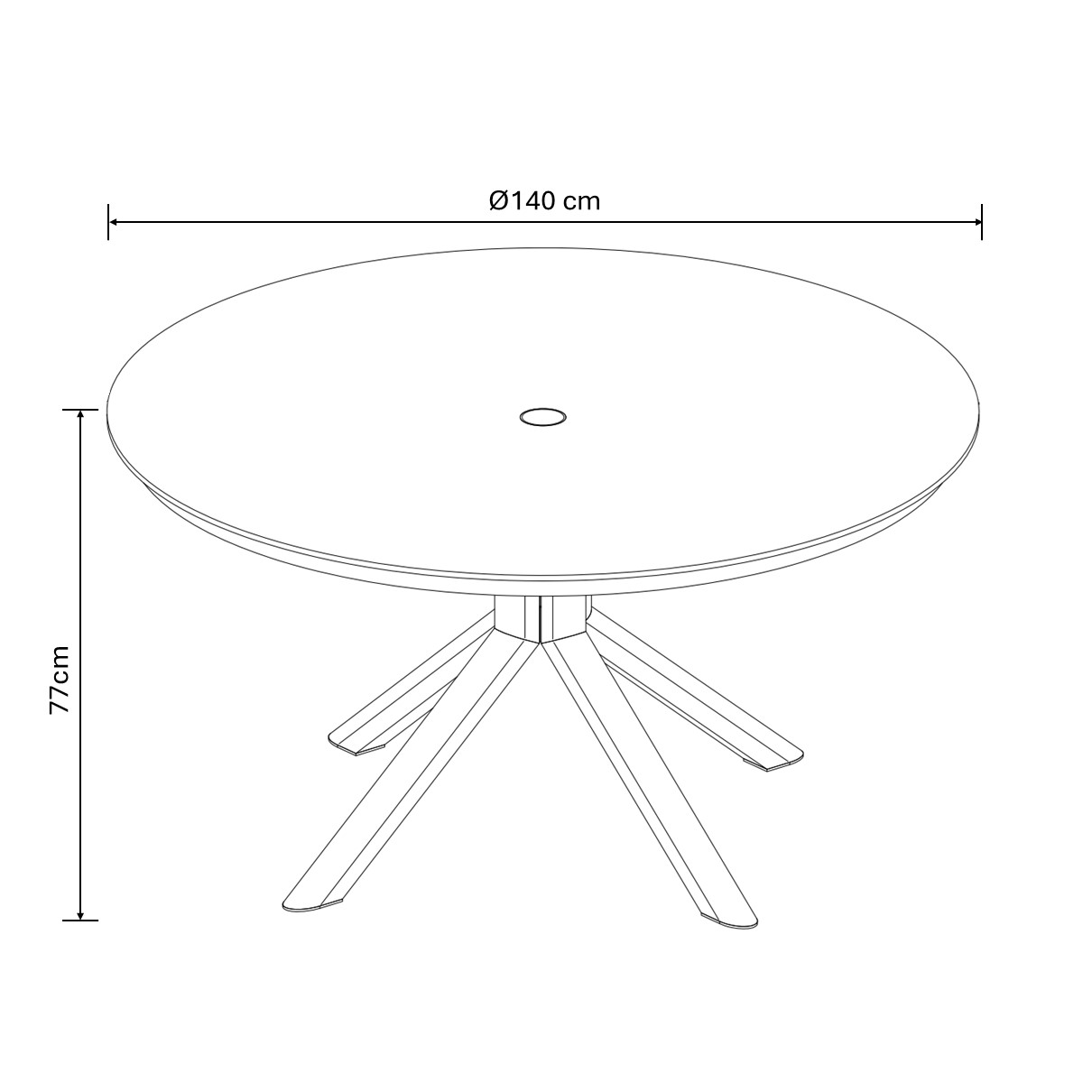 Portico 6 Seat Round Dining Set dimensions